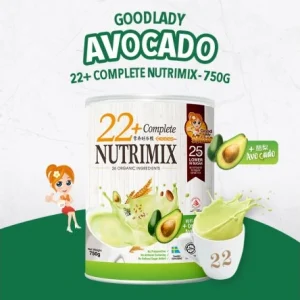 Bột ngũ cốc dinh dưỡng 22+ Complete Nutrimix – Organic Avocado (Bơ) 750g – Hộp thiếc